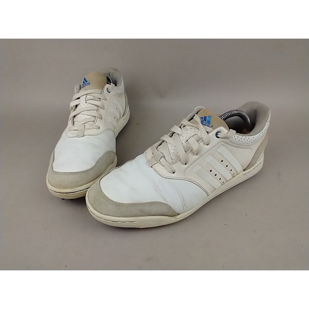Adidas Adicross III Golf Shoes Mens 9 White Grey Blue Spikeless Q46900 2013